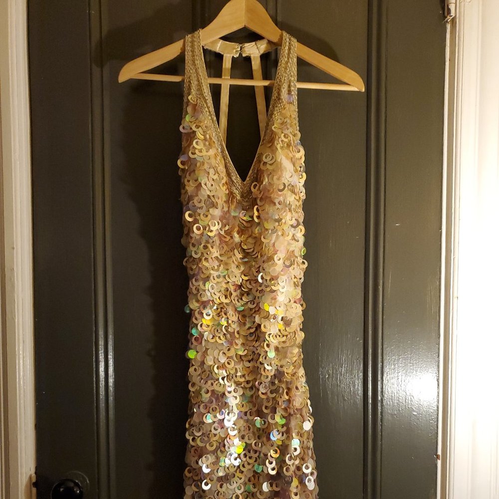 Sue Wong Nocturne Flat Sequin Size 8 Mini Dress